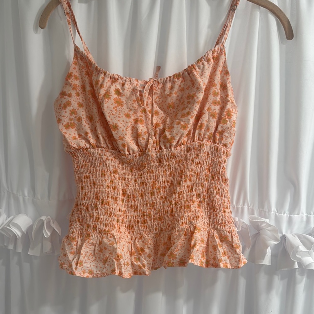 Floral Smocked Orange Top